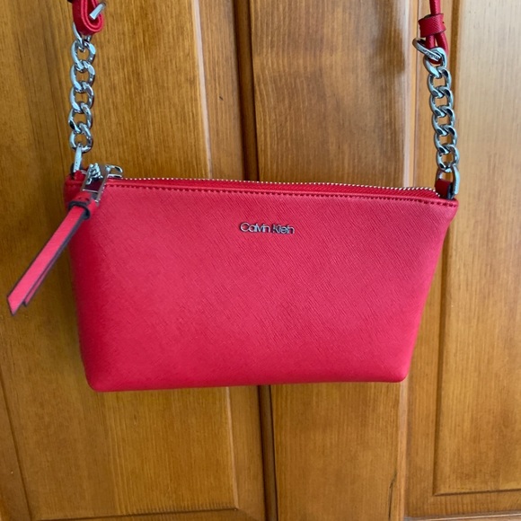 Calvin Klein Handbags - Calvin Klein Hayden Mini Chain Crossbody Red